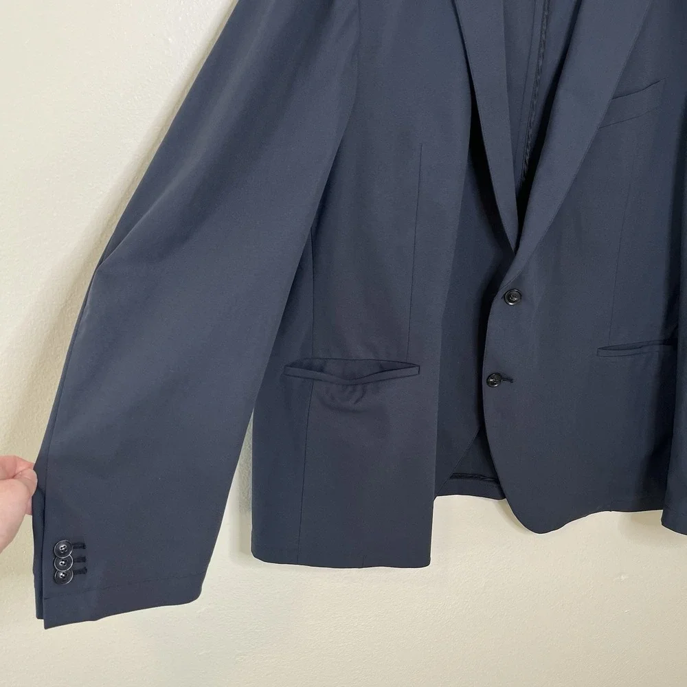 Mens Performance Sport Coat Blazer Sene Blue Travel Business Career Work‎ Mens